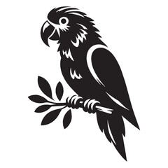Flashing Colors in Parrot silhouette – Parrot illustration – Minimalist Parrot vector – Bird silhouette

