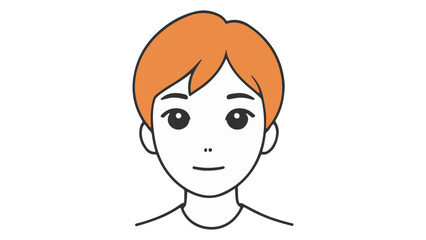 kid shape with brown hair and little bit of smile on the face