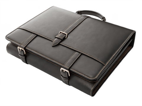 Work portfolio case PNG, leather document folder PNG, professional business case PNG, executive portfolio PNG, transparent background image