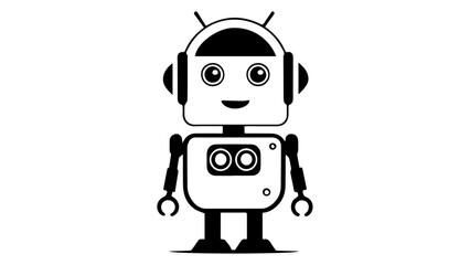 cartoon happy robot vector illustration