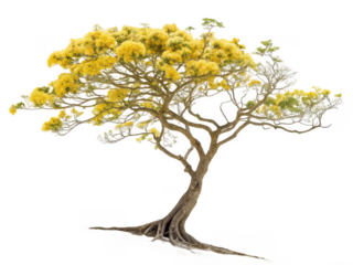 Yellow silk cotton tree PNG, tropical flowering tree PNG, Cochlospermum religiosum PNG, yellow bloom tree PNG, transparent background image