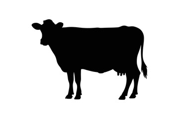 Cow silhouette farm animal livestock dairy cattle