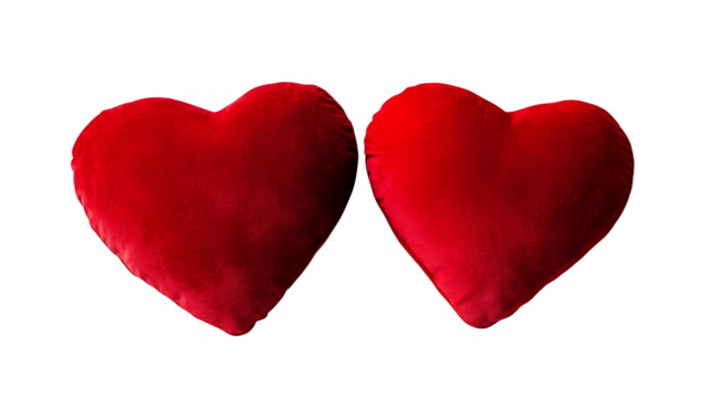 Red Heart-Shaped Cushions