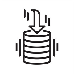 Heavy Flow data Input simple line icon