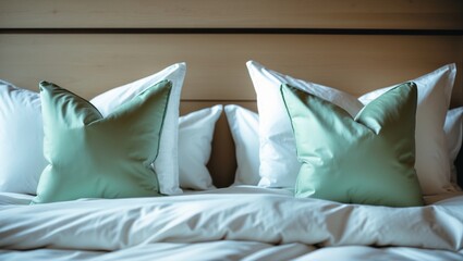 Ergonomic pillows and comfortable bed for enhanced relaxation