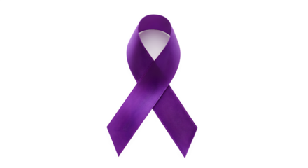Purple Awareness Ribbon Isolated on White Background, Violet Support Ribbon Symbol on white background, Purple Ribbon Awareness Icon