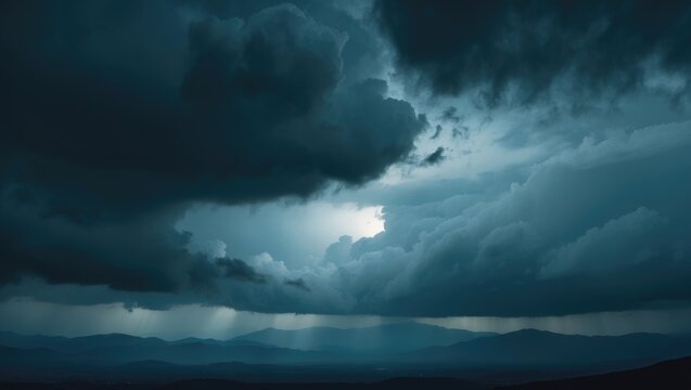 Cloudy sky with dark clouds suggesting an upcoming storm and weather transition