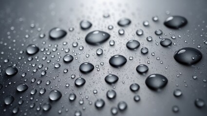 Water drops on a brushed metal finish