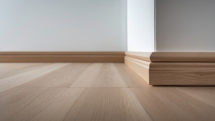 Decorative wood skirting and molding for walls and floors in a domestic interior