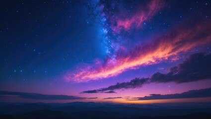 Fototapeta premium Deep Space Night Landscape, Gorgeous Digital image