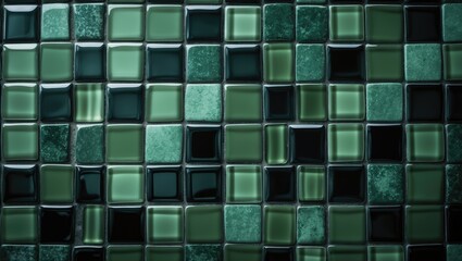 Old-fashioned green seamless tiles pattern