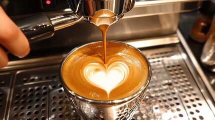 Heart Latte Art: A Barista's Precision in Coffee Creation