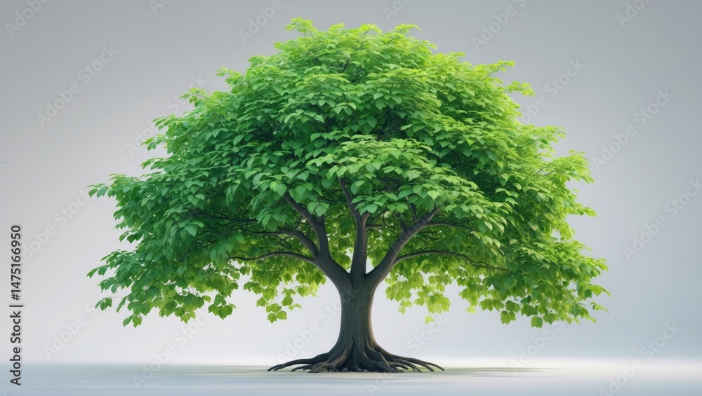 Poster isolated tree with clipping paths on white background, suitable for garden and park design