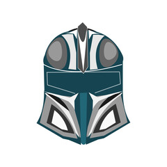 Cartoon Warrior Helmet Vector Illustration 