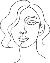 Abstract Beauty Woman Line Portrait