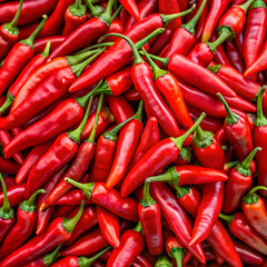 Vibrant red chili peppers piled together