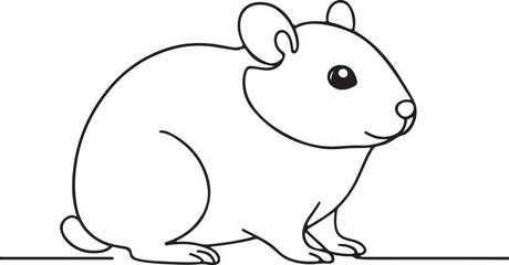 Hamster Minimalist Line Drawing