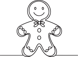Minimalist Gingerbread Holiday Drawing