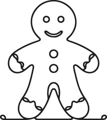 Simple Gingerbread Cookie Outline