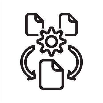 ETL Process Extract Transform Load simple line icon