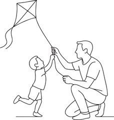 Kite Flying with Parent and Child