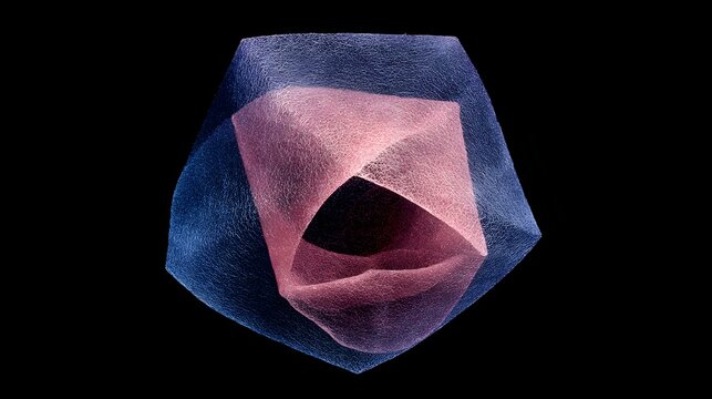 transparent color shapes intersecting at random angles