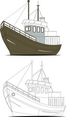 fishing-board-006 vector art by illustrator eps file