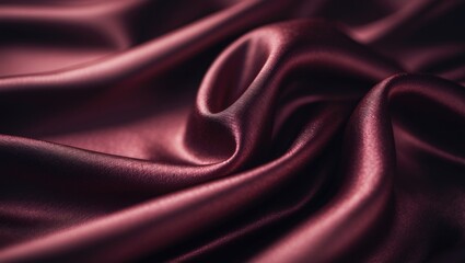 Obraz premium Blurred image of luxurious red textile with flowing folds and silky shine, showcasing refined fabric design.