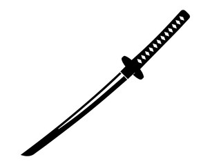 Japanese sword on a white background