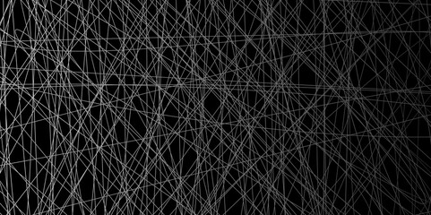 Naklejka premium Abstract black background colorful lines. Futuristic digital smoke motion backdrop technology texture. Seamless luxury geometric premium golden random chaotic scribble lines on transparent background.