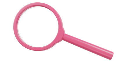 Isolated Pink Magnifying Glass
