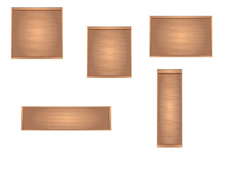 A set of wooden frames with light brown wood texture and beveled edges.