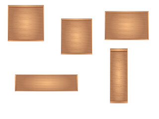 A set of wooden frames with light brown wood texture and beveled edges.