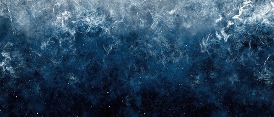 Obraz premium Abstract Deep Blue Gradient Texture Background with White Streaks and Small Dots of Light Overhead View