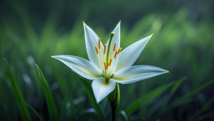 Obraz premium Rain lily flower captured in close-up
