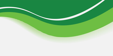 Abstract White and Green wave wide background banner