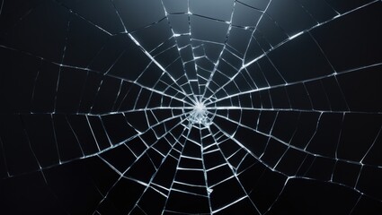 Obraz premium Cracked glass screen and damaged window overlay on dark background