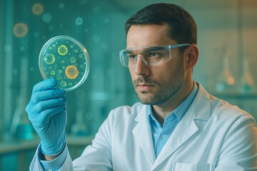 Analyzing bacterial growth in a laboratory science facility research image clean environment close-up view microbial study