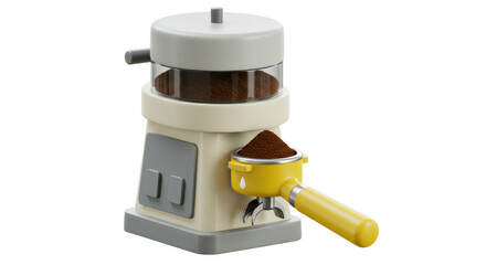 Isolated Coffee Grinder with Ground Coffee