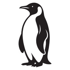 Regal Penguin silhouette, poised and calm – Penguin illustration – Minimalist Penguin vector – Bird silhouette

