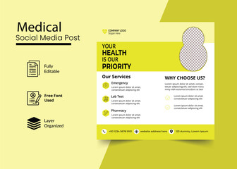 Medical social media post template