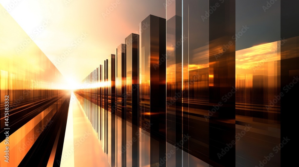 Leinwandbilder a sophisticated d financial bar chart with animated transitions between different data sets, showcas