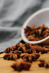 Badian spice close-up. 