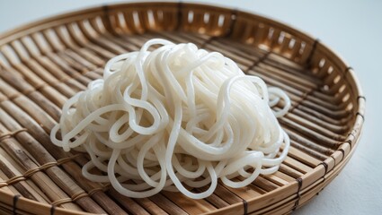 Ready-to-cook udon noodles, hearty noodles produced from wheat flour, applied in recipes.