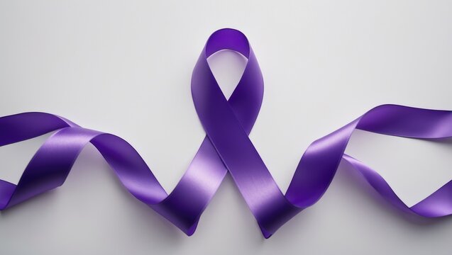 Purple violet ribbon representing lupus, Alzheimer's, and sarcoidosis challenges