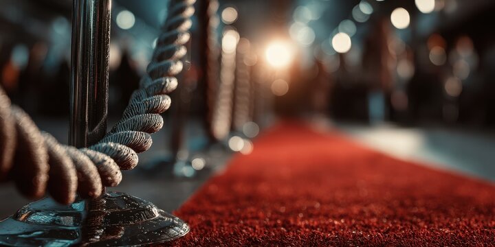 Red carpet event featuring elegant decorations and evening glamour at a prestigious venue during a nighttime celebration