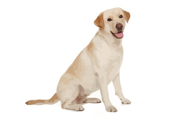 Vector Illustration of a Labrador Retriever Sitting