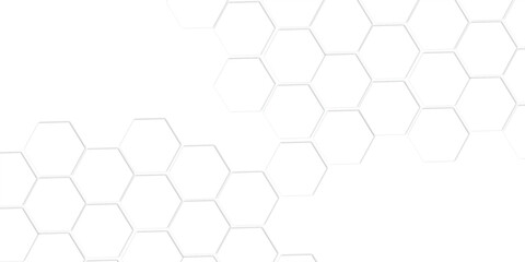 Abstract white hexagon geometric and Polygonal Honeycomb Elements, Luxury Pattern and Technology-Inspired Design for a Sleek Background