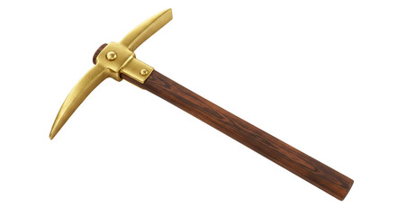 Isolated Gold and Wood Pickaxe