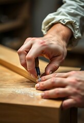 person is working on a piece of wood